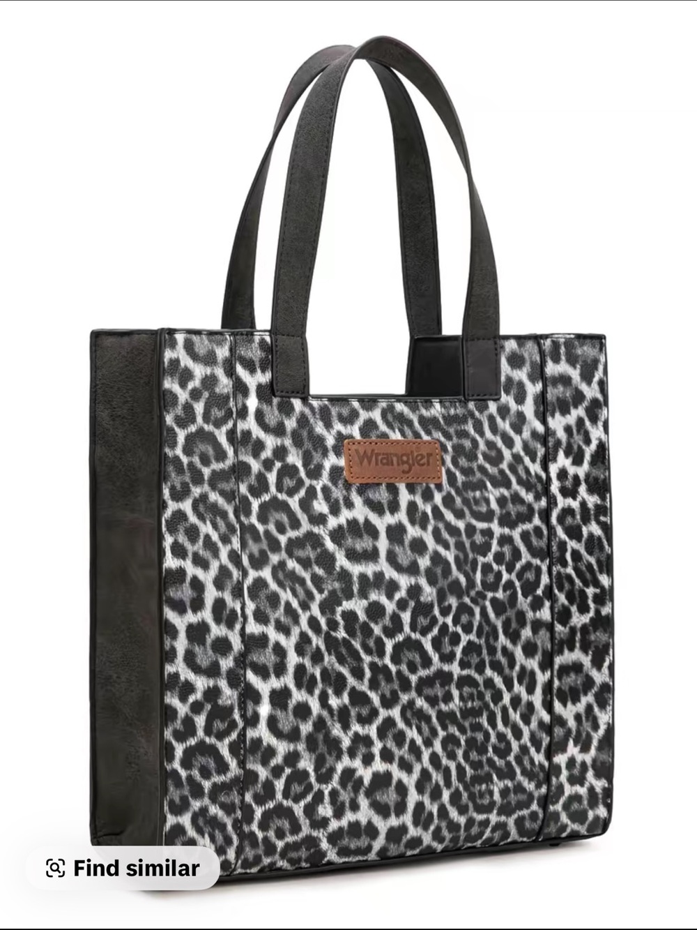 Wrangler Black & White Leopard-Print Tote NWT
